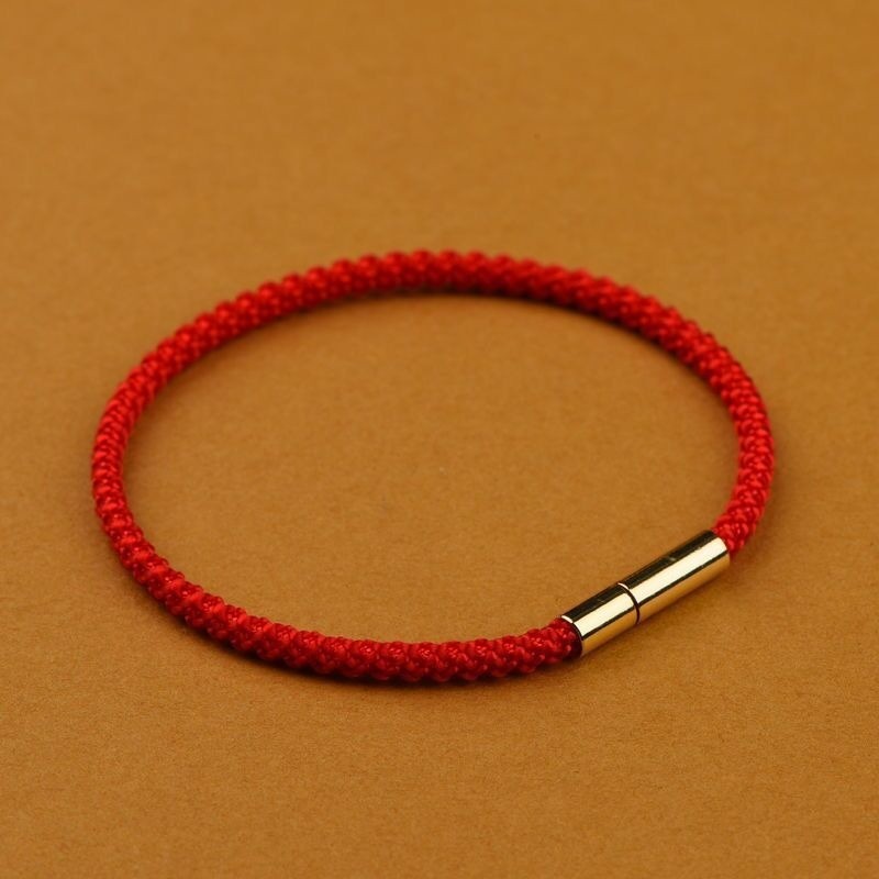 Adjustable Bracelet Wrist Chain Beads String Red Rope Leather Rope Wear Lucky Simple Couple Bracelet