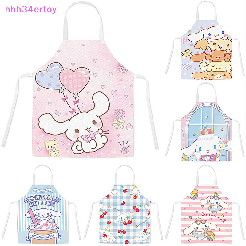 hhh34ertoy> Kawaii Sanrio Children Parent-Child Apron Cinnamoroll Cartoon Sleeveless Kitchen Aprons Oil Proof Antifouling Cleaning Tools well