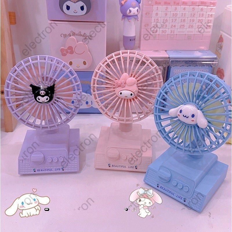 Cute Sanrio Desktop Fan,Usb Charging Small Fan,Kuromi Melody Portable Electric Fan,Adjustable Up And Down With 3 Gears,Summer Outdoor Portable Cartoon Small Fan Election