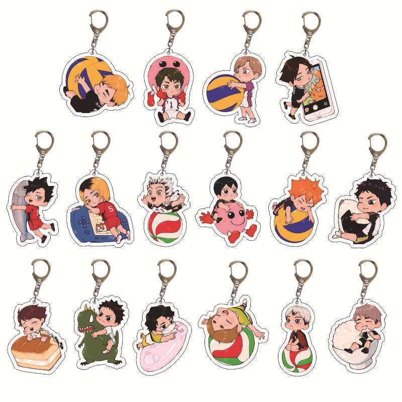 Haikyuu!! Keychain Kageyama tobio Hinata Shouyou Kozume Kenma Nishinoya Yuu Acrylic pendant decoration