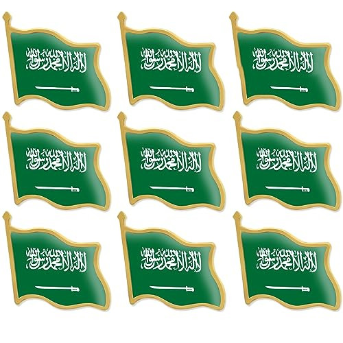 Saudi Arabia Flag Lapel Pins Bulk - Metal Saudi Arabian Brooch Badge Souvenir For Men Women Clothes Bags Hats