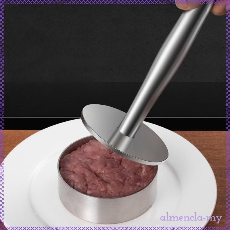 [AlmenclaMY] Stainless Steel Press Paninis Flat Bottom Smasher Diameter 9cm Hamburger Press Burger Smasher for Hot Dog