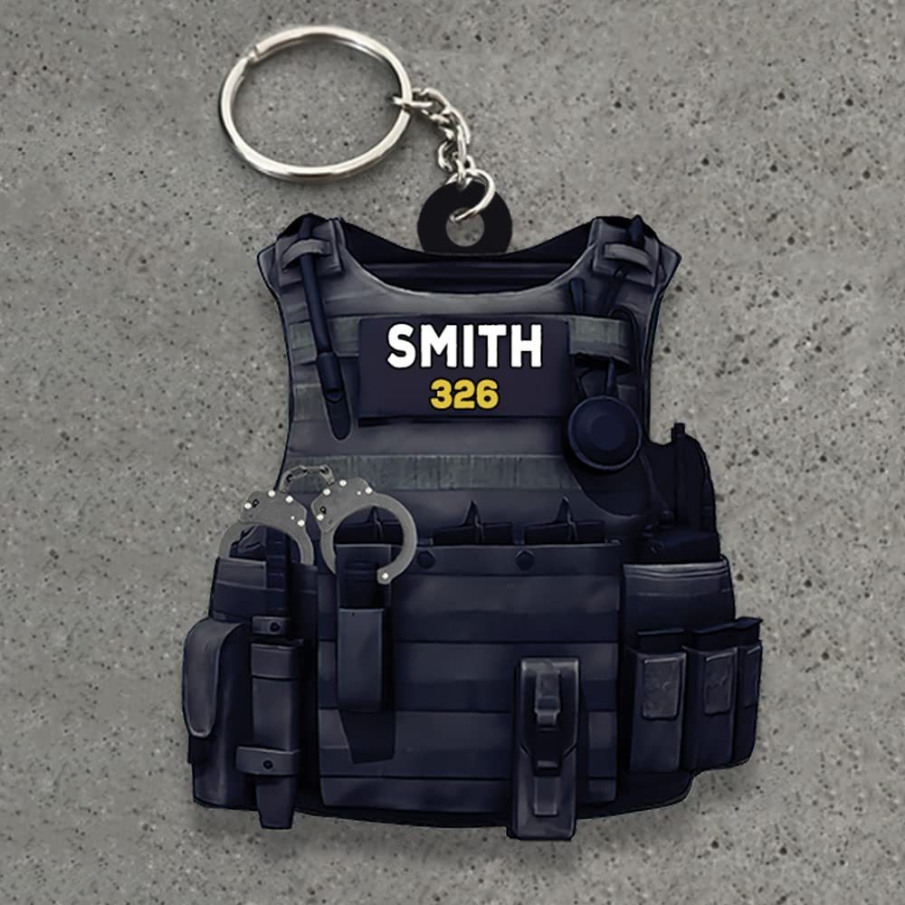 New Product Tactical Vest Gift Keychain Decoration Acrylic Flat Creative Men Women Backpack Pendant Key Ring