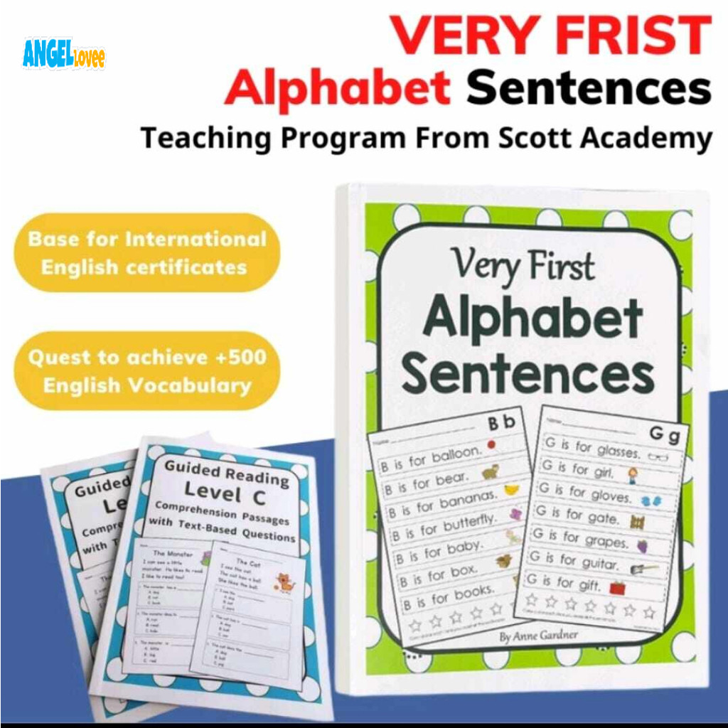 Very First Alphabet Sentences Colour Printing English book for kid 2 level Book Reading Exercise Workbook