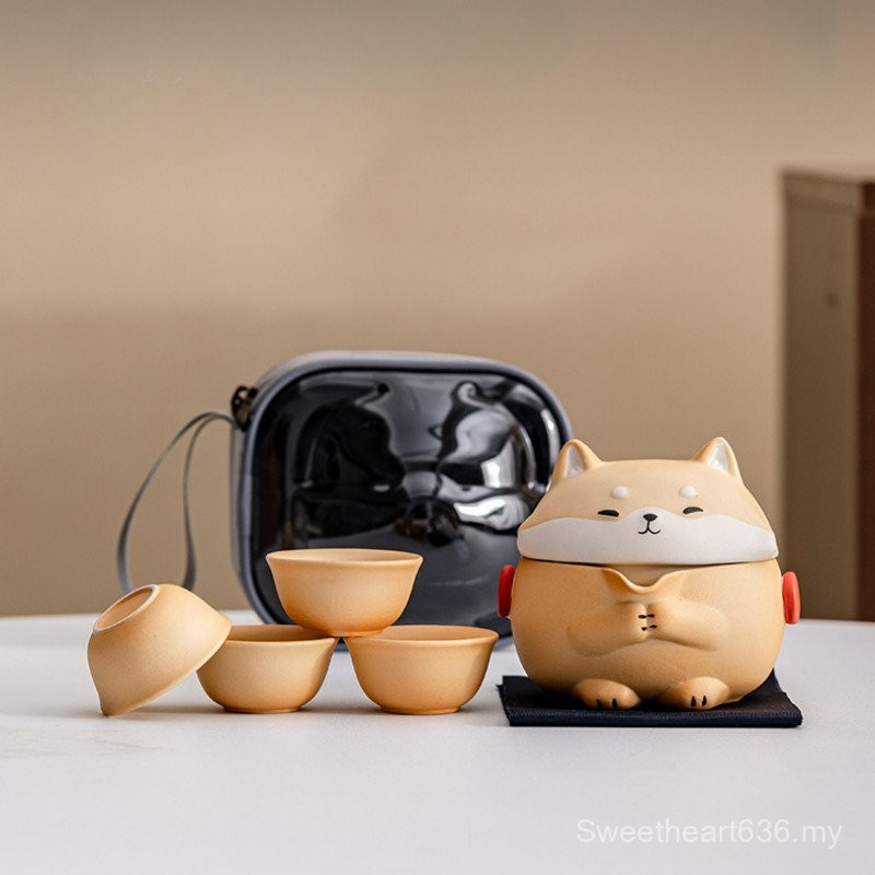 Tea Set Teacup Teapot Tea Set Suit Travel Tea Set Tea Pot Set Tea Set Tea Cup Teapot set teapot and cups Travel Tea Set Cute Tea Set Portable Tea Set Stoneware Shiba Inu Teapot G