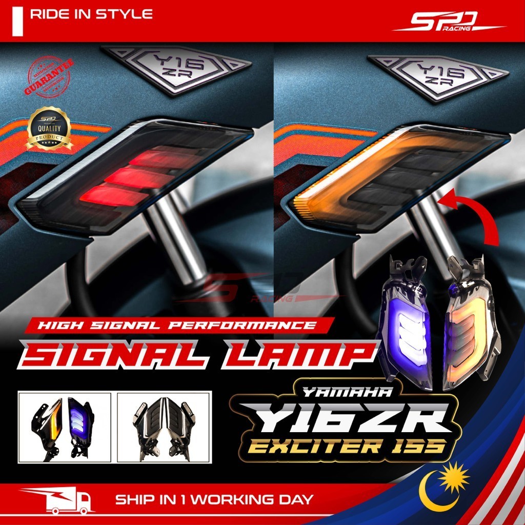 Y16 Signal Lamp I Red / Blue / White I Shark Power PNP For Y16ZR YAMAHA I EXCITER 155