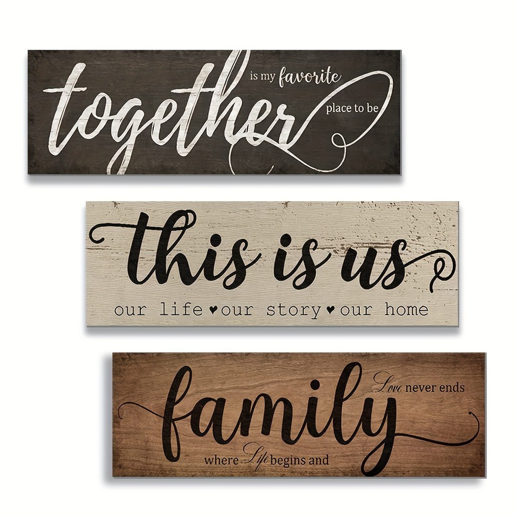 3 Pieces Home Decor Together This is our Home Wall Decor Wooden Sign for Bedroom Living Room Kitchen Decor, Wall Decor, Home Decor, Room Decor, Farmhouse Decor