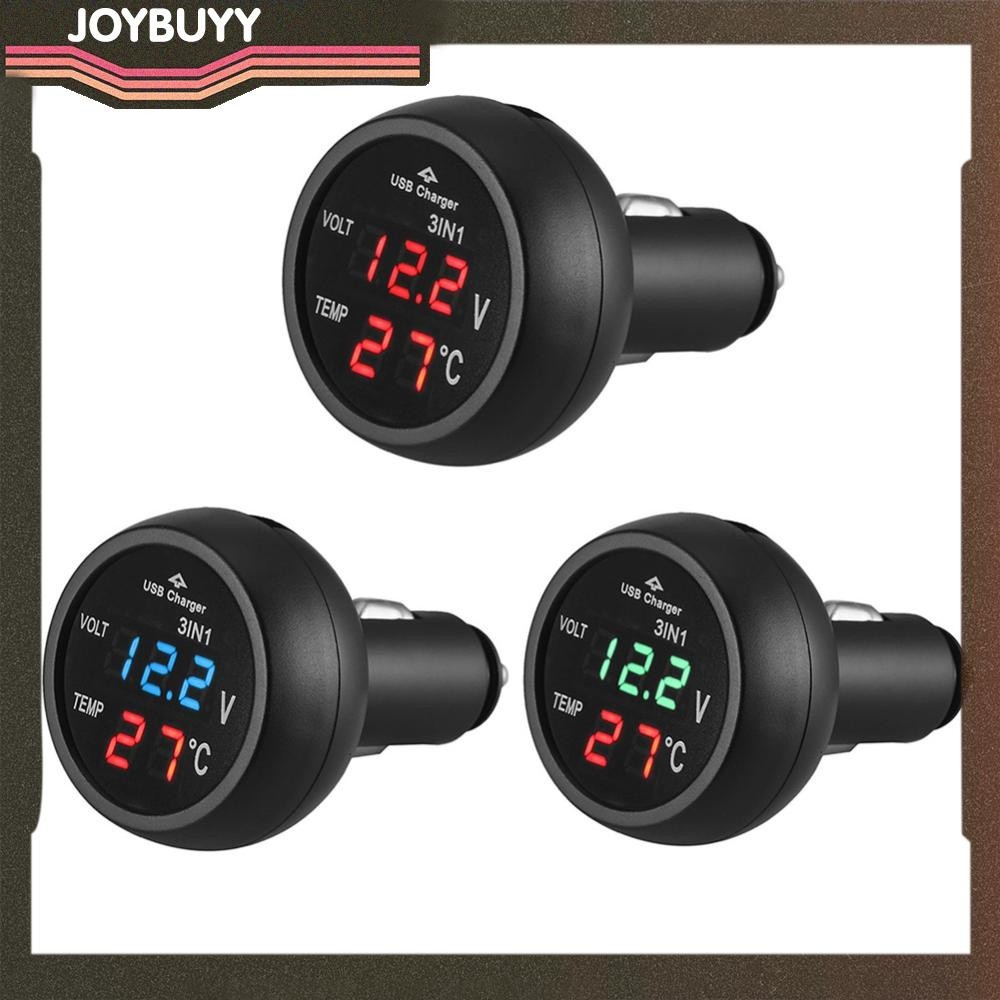 Versatile Essential 3 1 12/24V Car Auto LED Digital Voltmeter Gauge+Thermometer+USB Charger Reliable Must - Image 4
