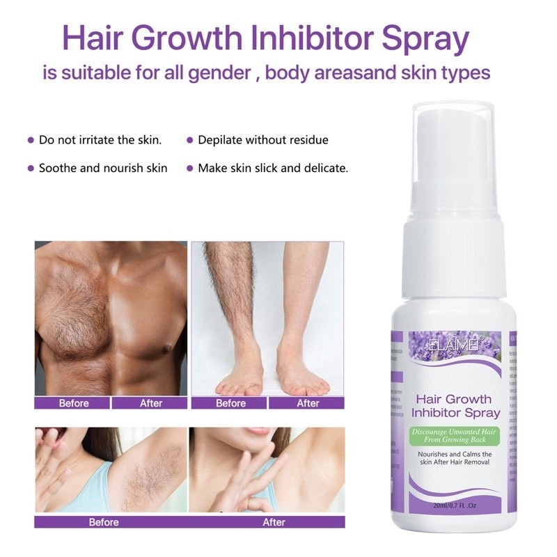 抑制毛发喷雾STOP HAIR温和滋养收缩毛孔全身可用 Hair Inhibitor Spray Stop Hair Growth Permanent Spray Treatment for After Hair Removal Spray