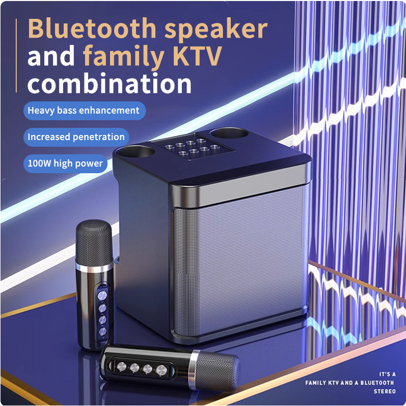 Mini Karaoke Speaker with 2 Wireless Microphones PA Speaker System for Adults and Kids Portable Bluetooth Karaoke Machine for TV Indoor Outdoor Party Family Party Singing Singing spiker karaoke 藍牙音箱