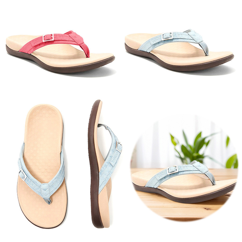 Womens Thong Sandals Arch Support Shower Shoes House Slippers for Indoor Outdoor [feverpert.my]
