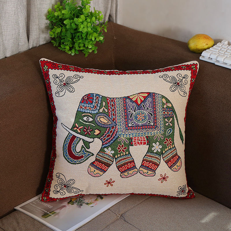 Ethnic Style Retro Double-Sided Gold Silk Elephant Pillow Cushion Bedside Embroidered Sofa Pillow Pillow Ethnic Style Retro Double-Sided Gold Silk Elephant Pillow Cushion Bedside Embroidered Sofa Pillow Pillow 6.14