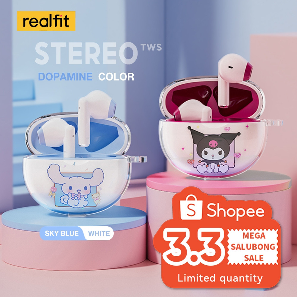 Realfit F2 Bluetooth Earphone Excellent Bass Wireless Earbuds with Mic 5H Long Playback Same Style with Lenovo LP40 Pro Lenvo XT98