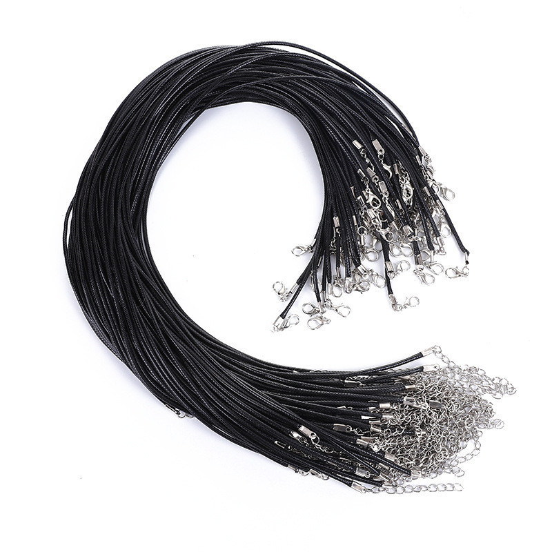 [FF88] 1Pcs Adjustable Handmade Braided Rope Necklace 韩国蜡线项链 Tali Kulit Tiruan Boleh Laras