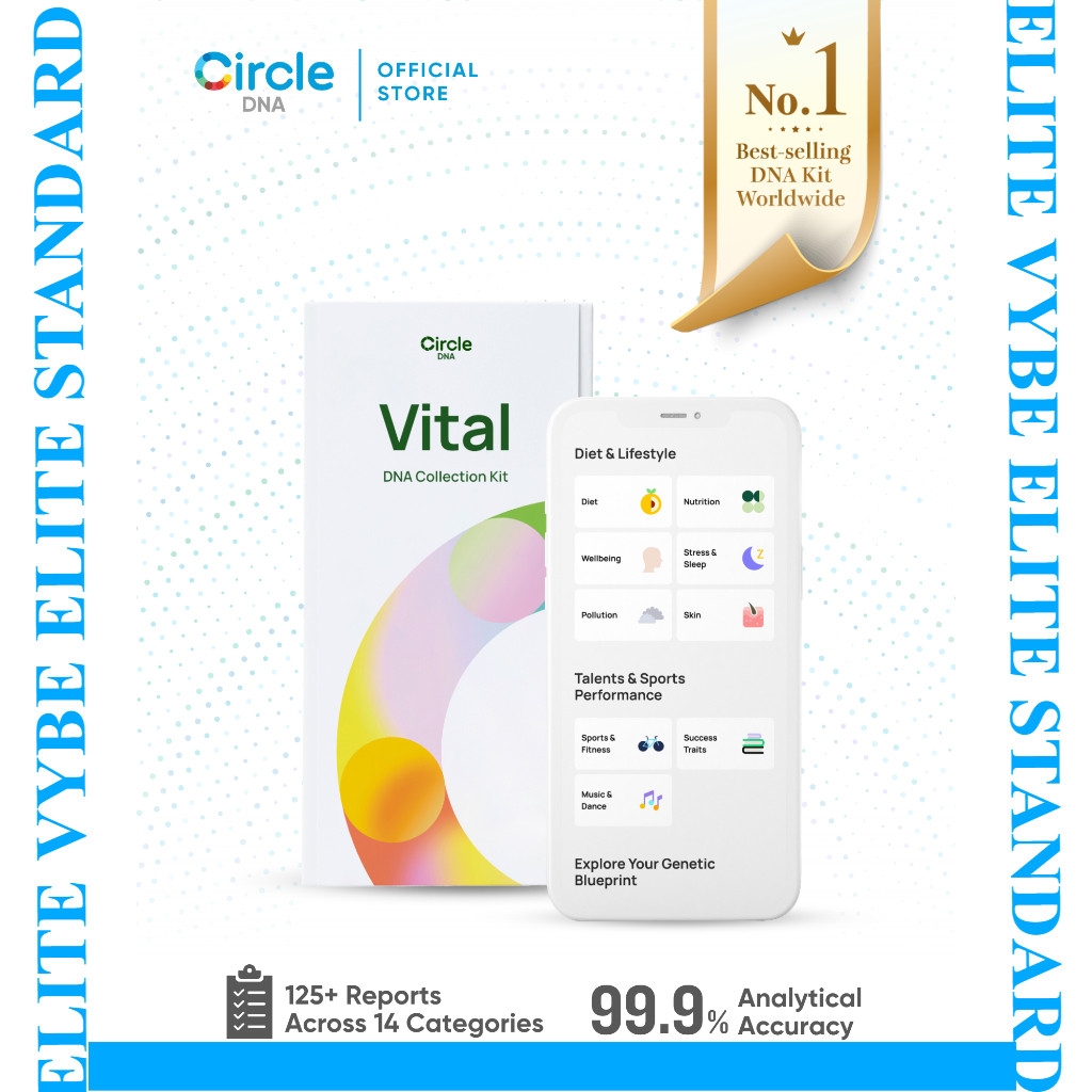 Standard Elite High Quality DNA CircleDNA Vital DNA Kit - DNA Health Monitor Test (1 Box) CircleDNA