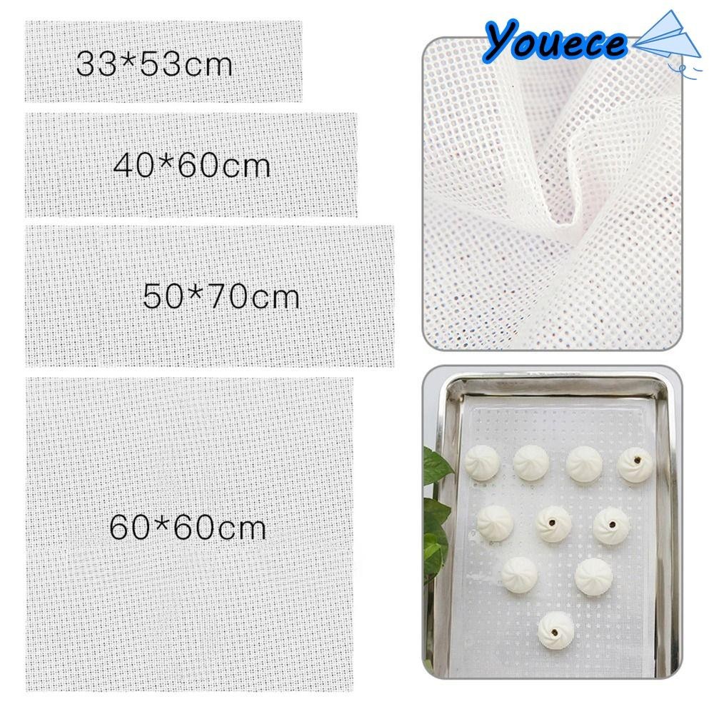 YOUECE 1Pcs Steamer Mesh Pad, Silicone Food Fruit Dryer Dehydrator Sheets, Reusable Non-Stick Oven Kitchen Accessories Baking Mat