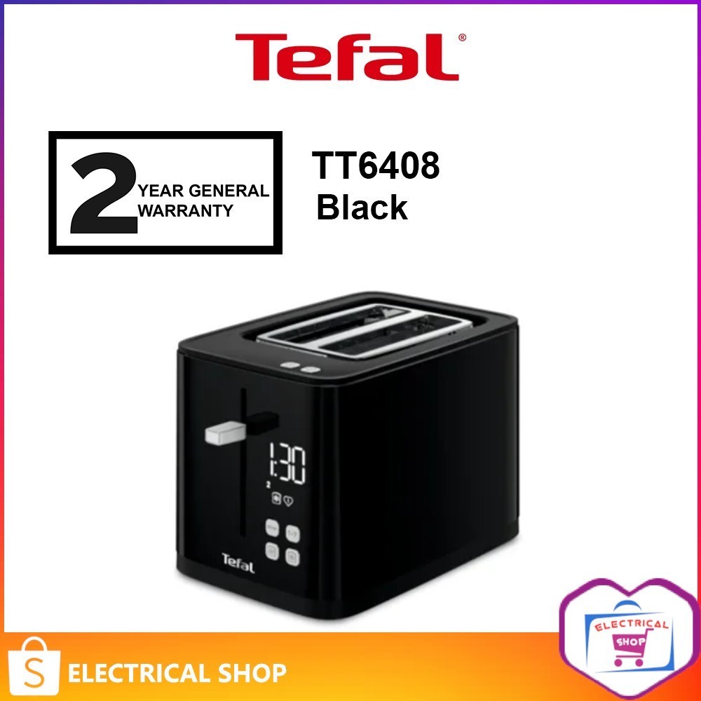 TEFAL Toaster TT6408 DIGITAL 2-slice Smart Toaster thick slice / Russell Taylors Smart Digital Stainless Steel T3