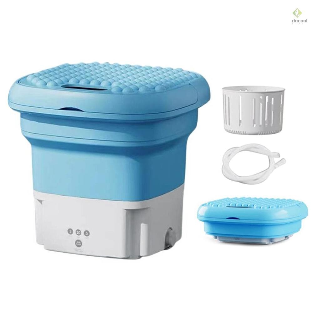 Washing Machine Small Household Folding Portable Automatic Ultrasonic Forward and Reverse Pulsator Elution Dual Purpose Imitation Hand Wash with Drain Hole Fruit Washing Machine