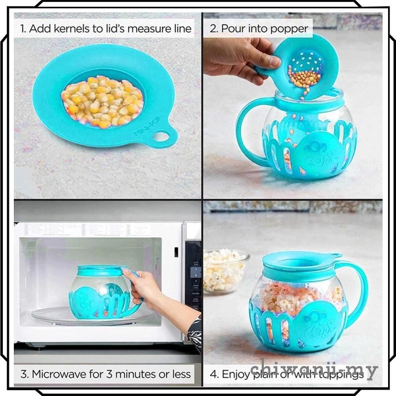 [ChiwanjifcMY] Popcorn Machine Microwave Popcorn Maker Measures Kernels Heat Resistant Melts Butter Microwave Popcorn Microwaveable Popcorn Popper for Nuts