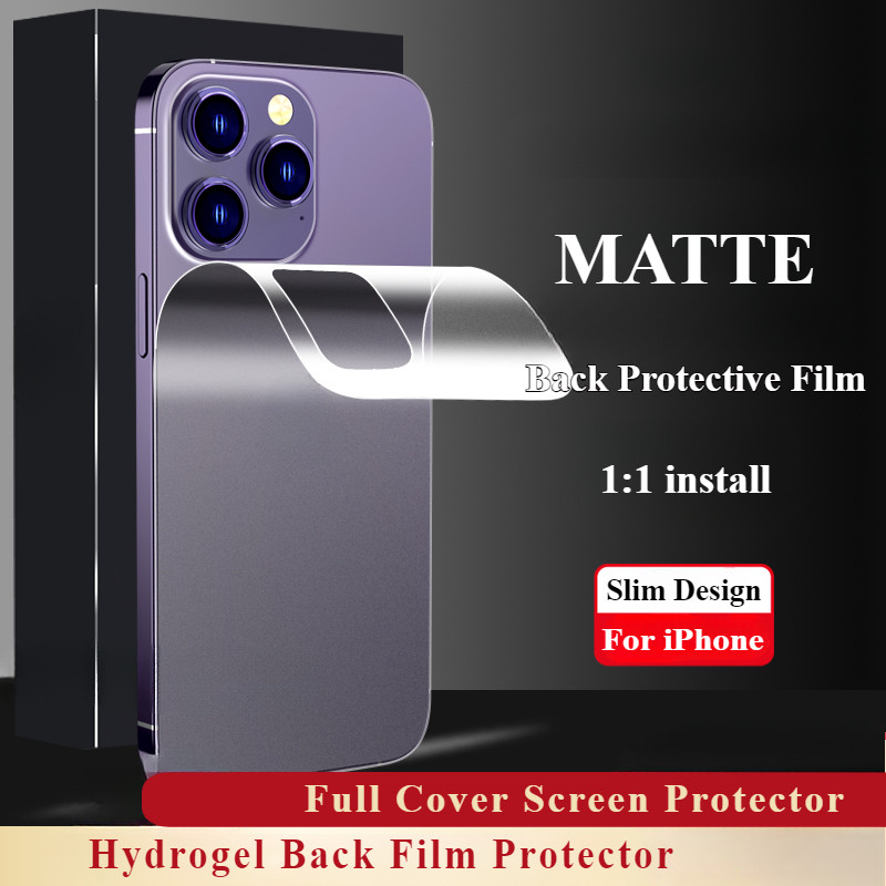 For iPhone Air 17 16 15 14 13 12 11 Pro Max Mini Plus X XR XS Max 8 7 6 6s Plus SE Full Cover of Matte Hydrogel Film on The Back