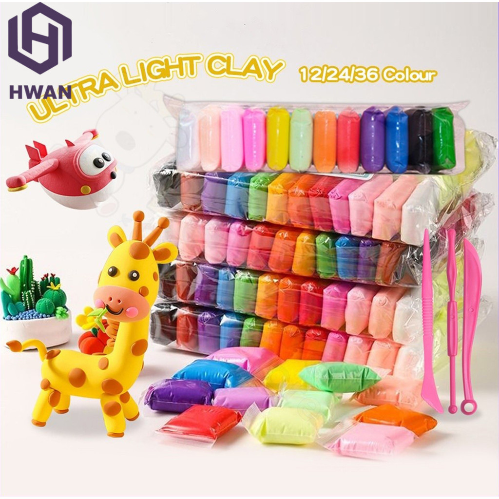 24/36 Colors Ultra light clay rubber clay children's food grade non-toxic colored clay handmade DIY space clay toy
