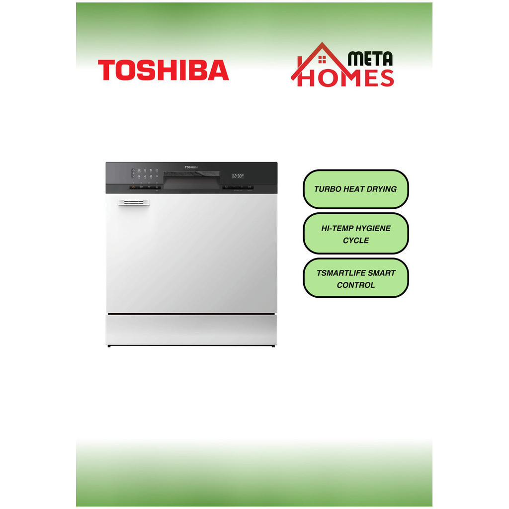 Toshiba 2100 W Table Top 8 Places Setting Dishwasher DW-08T3(S)-MY