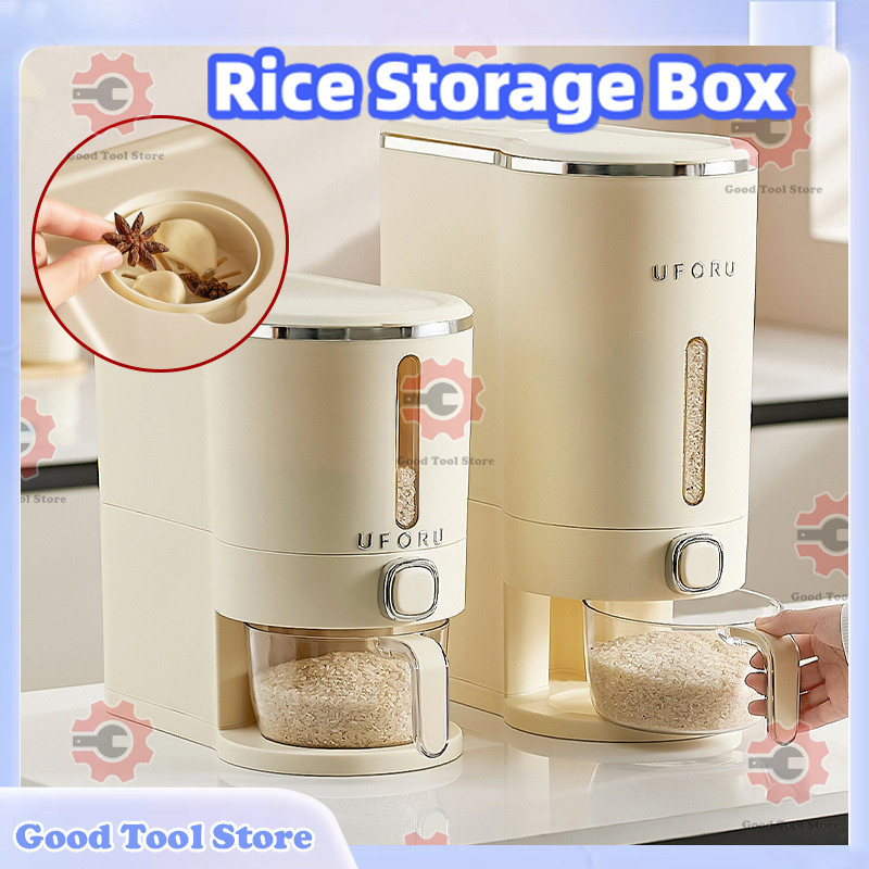 COD 5/10 KG Rice Storage Box Household Kitchen Rice Dispenser Insect-proof Moisture-proof Sealed Grain Rice Grain Bucke