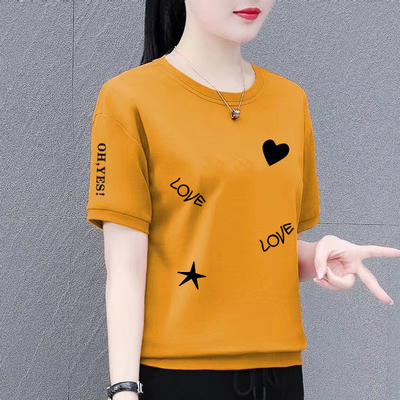 【M-4XL】Baju T Shirt Women Tshirt Retro Shirt Baju Perempuan Korean Style Woman Shirt Vintage Shirt Viral Fashion Women Top Women Clothing