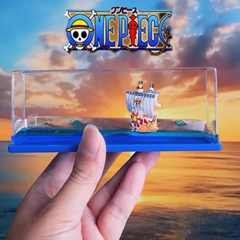 One Piece Model Cruise Ship Fluid Drift Bottle Pirate Ship Desktop Decoration Floating Boat Gift