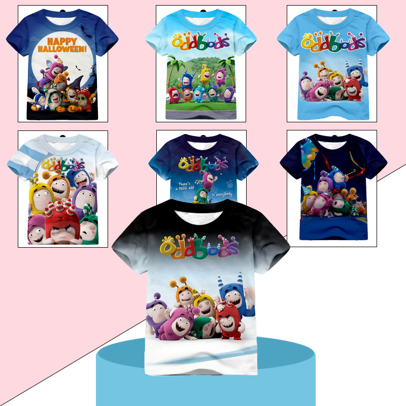 Oddbods Boys Short-Sleeved T-Shirt Cartoon Comedy Pattern T-Shirt Cute Printed Boys Short-Sleeved T-Shirt 2025 Casual Fashion T-shirt