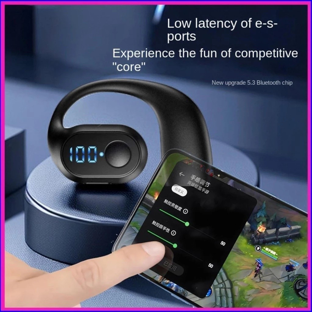 Quality Essential OWS Digital display single earbuds wireless earphone ear hook type ultra long endurance headphones ... - Image 4