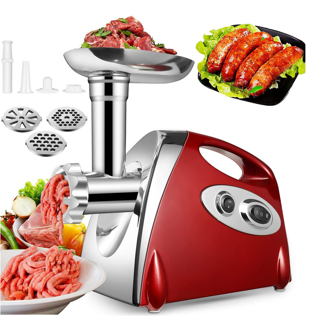 【In stock】110V-220V 2800W Electric Meat Grinder Mixer Kitchen Mincer Sausage Stuffer Maker Filler Machine Food Processor Slicer for Patty