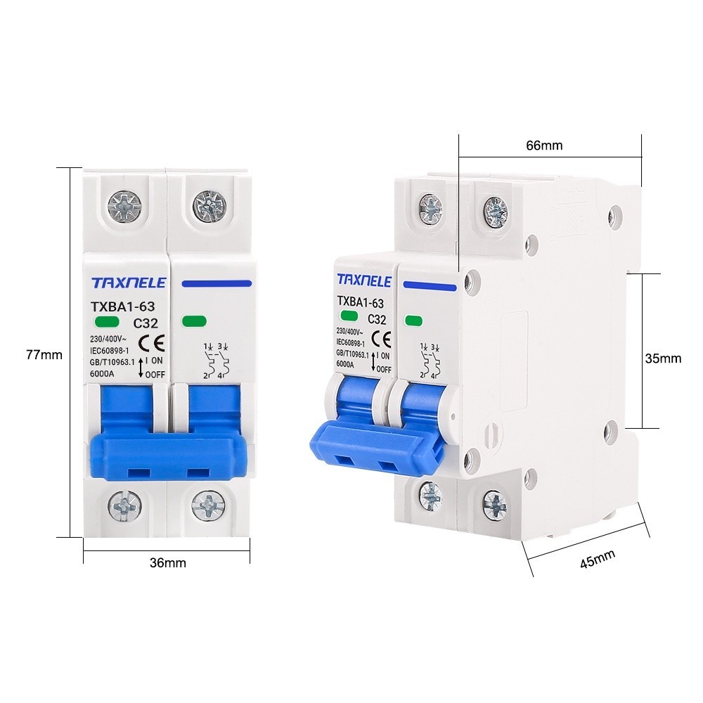 Multi Quality TAXNELE AC MCB 1P 2P 3P 4P 230V 400V 6KA Mini Circuit breaker Air Switch 6A 10A 16A 20A 32A 40A 50A 63A... - Image 3