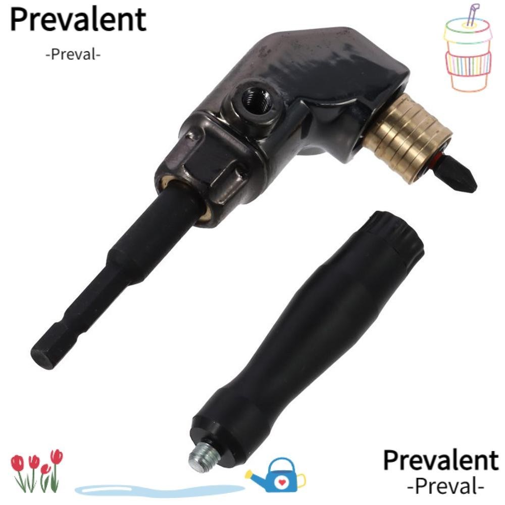 PREVAL 90 Degree Drill Attachment, ABS Chromium Vanadium Alloy Steel Right Angle Drill Attachment, Portable Brass Black Drill Bit Corner Adapter Worker