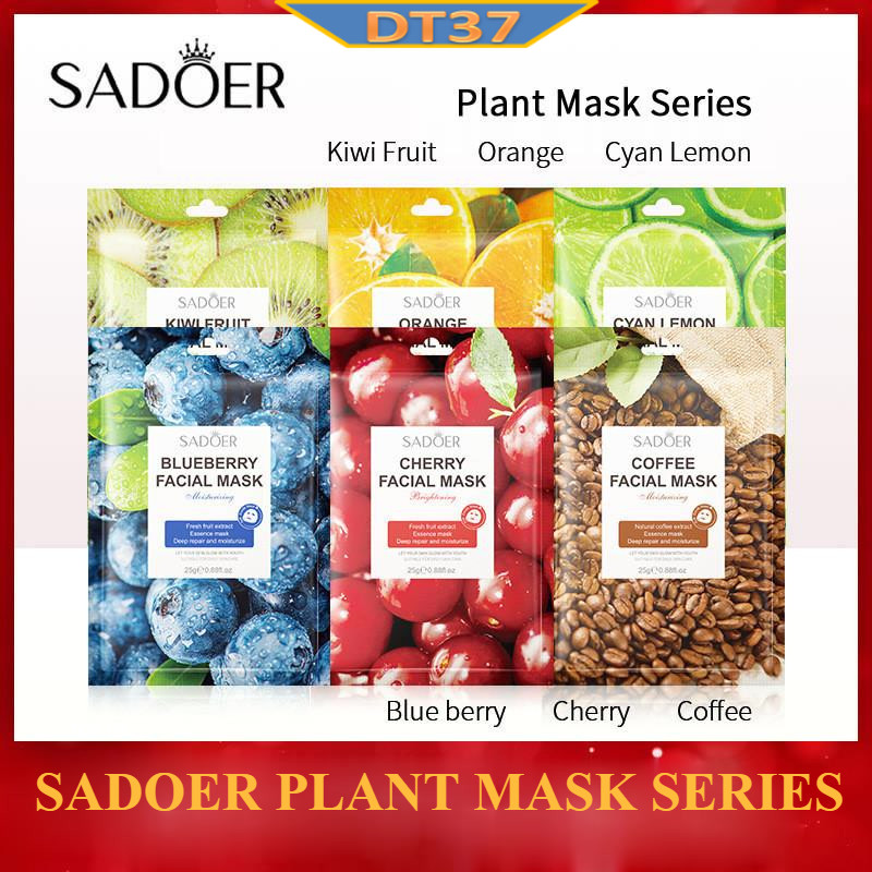 DT37 SADOER Natural Plant Essence Moisturizing Face Mask Skincare Facial Mask / Doorgift Masker Muka Murah 面膜