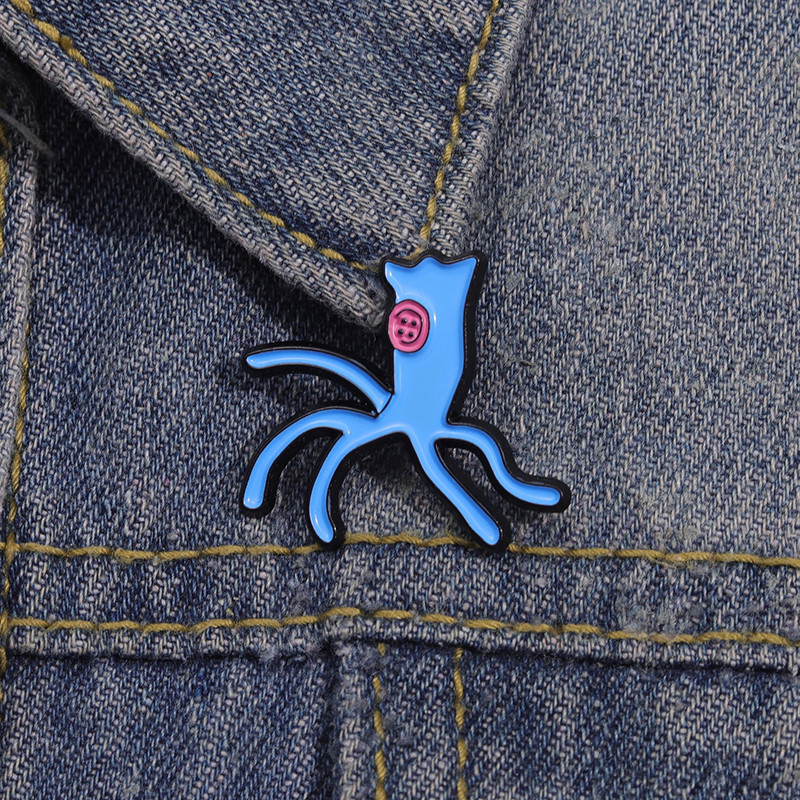 Funny Blue Cartoon Octopus Enamel Brooch Fashion Sea Animal Costume Accessory Gift