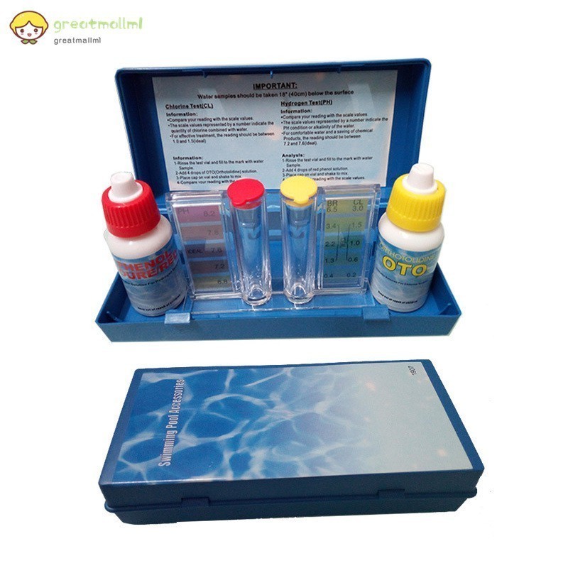 Durable Premium SQ PH Chlorine Water Test Kit Pools & Hydroponics | Ujian Air Klorin Kolam Hidroponik - Image 2