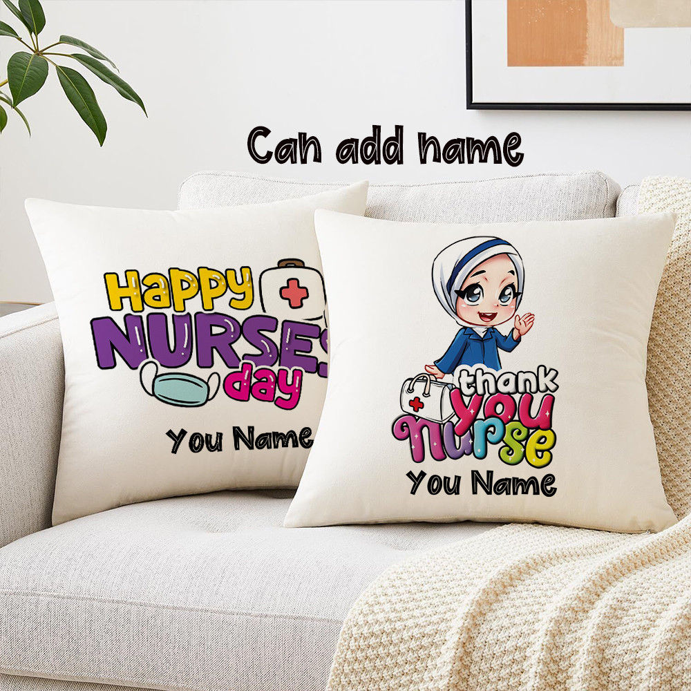 Happy Nurse's Day Gifts Decorative Sofa Bed Cushion Case Thank You Nurse Print Home Decor Pillow Case Pillowcase 45*45cm