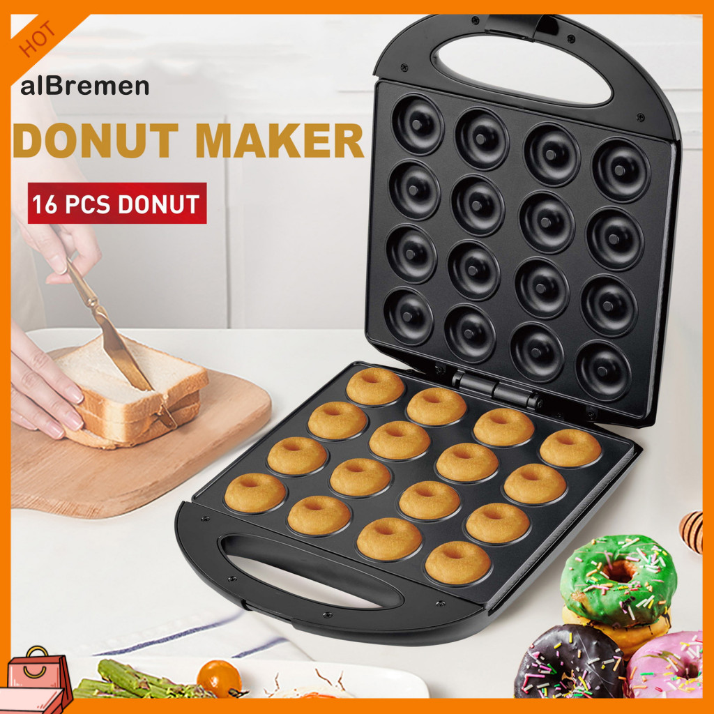 (New)  Family-sized Donut Maker Food Donut Maker Easy-to-use Mini Donut Maker Machine with Non-stick Surface 16 Holes Dishwasher Safe 1400w Perfect for Homemade Donuts us Plug