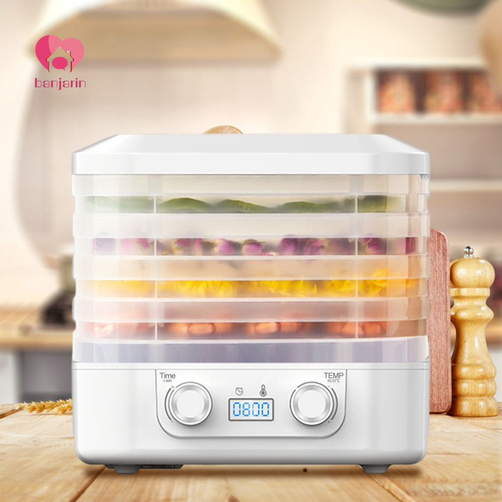 Banjarin  Dry Fruit Machine 5-layer Bpa-free Food Dehydrator with Timer Large Capacity Fruit Dehydrator for Healthy Snacks Us Plug