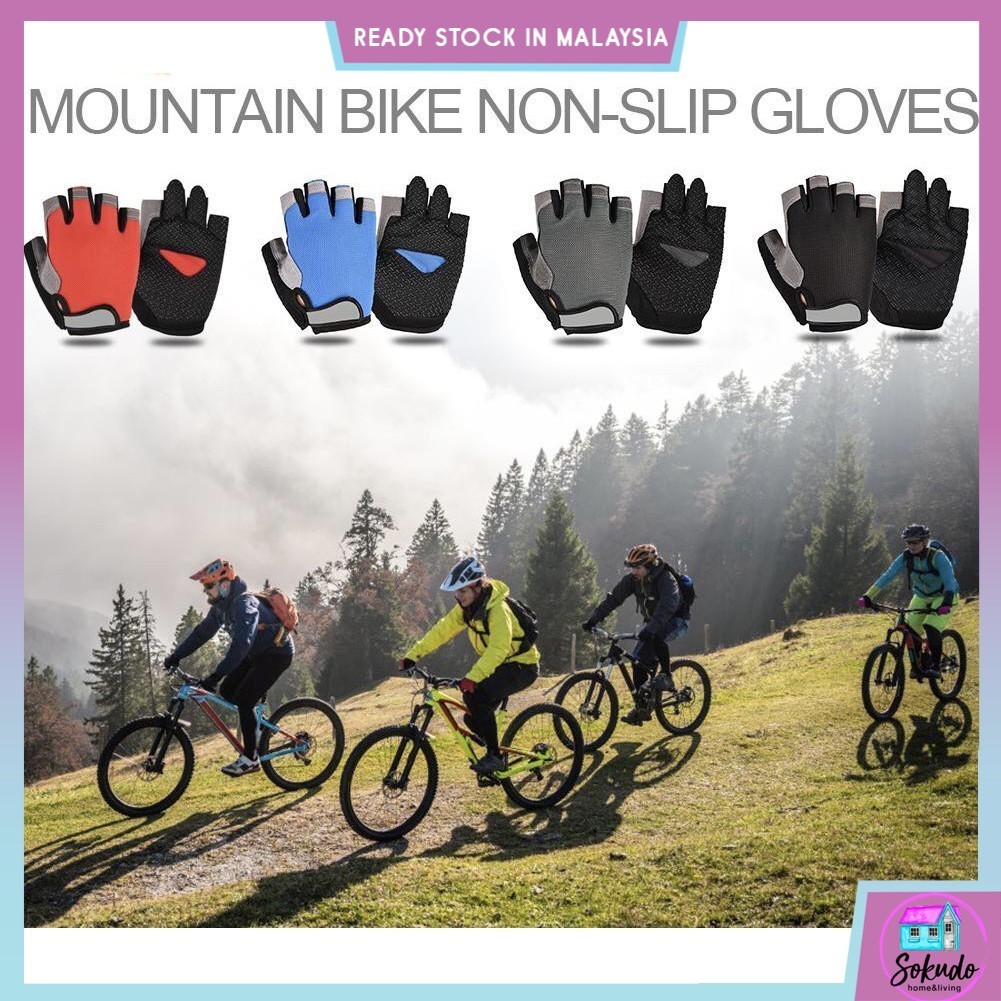 Gym Exercise Cycling Mountain Bike Non Slip Half Finger Gloves Anti-Slip Men Women Breathable Mesh Sports Glove
