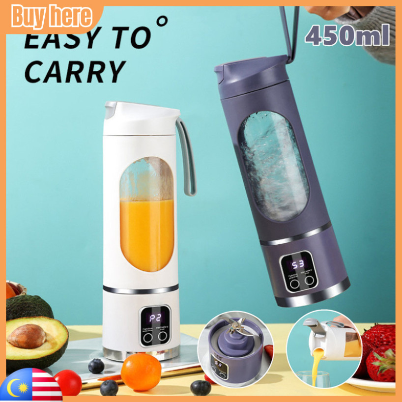 12 Blades Mini Blender 450ml Portable Electric Juicer Cup USB Rechargeable Wireless Fruit Extraction Mixer Jus Blander