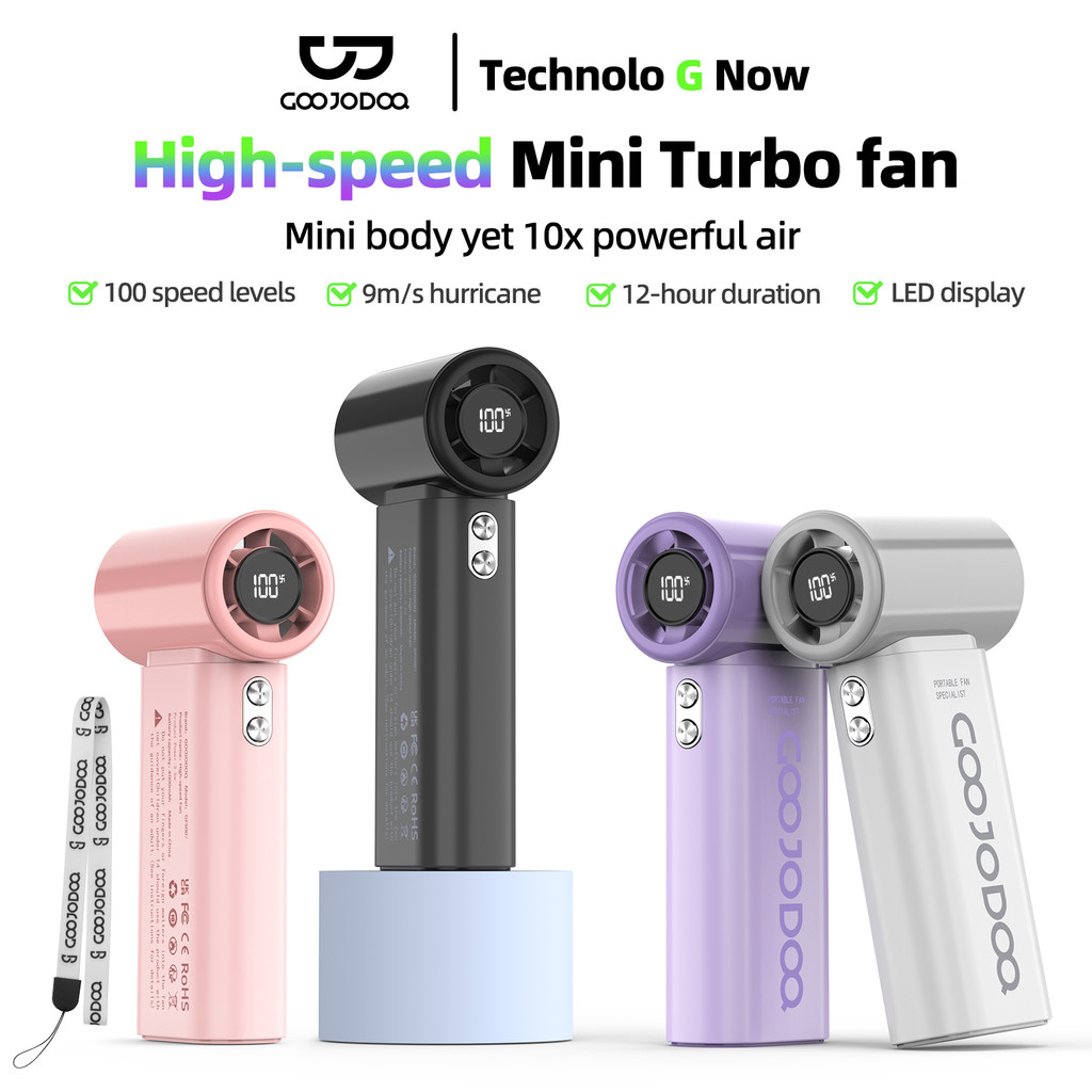 GOOJODOQ LED Display High Speed ​Mini Turbo Fan (4000mAh)