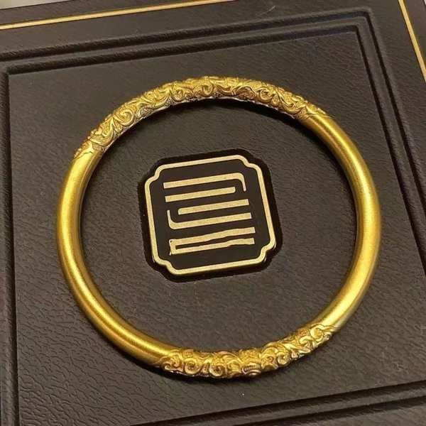 silver bracelet couple bracelet crystal bracelet bracelet for man Ping Alternative Gold Bracelet Fake Gold Bracelet Ladies Gold Bracelet Chinese New Year Bracelet Bauhinia Roll Sand Gold Grass Pattern Plain Ring Bracelet