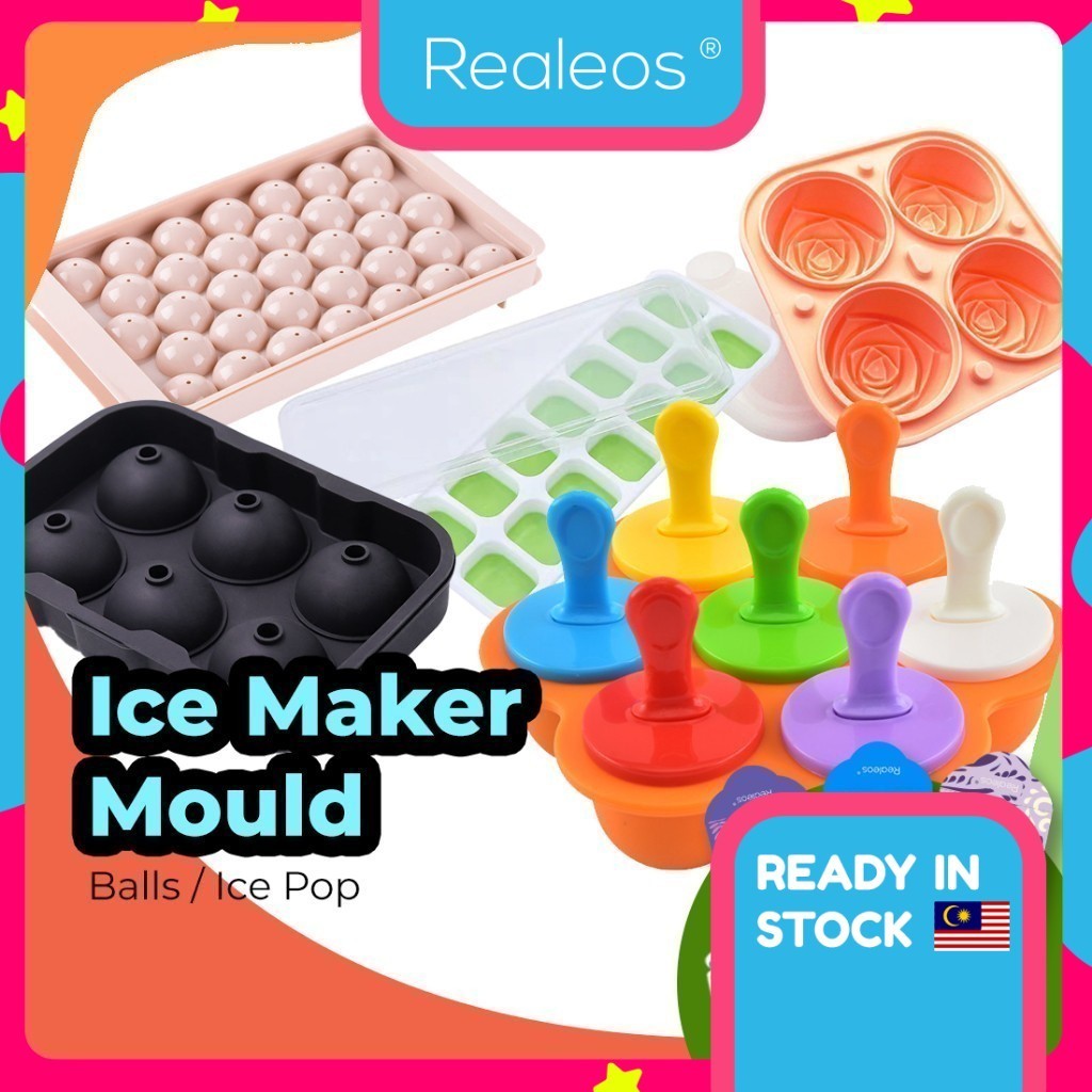 Realeos Silicone Ice Popsicle Mold Ice Pop Maker Mould Storage Container for Homemade Food Kids Ice Cream DIY - HL040