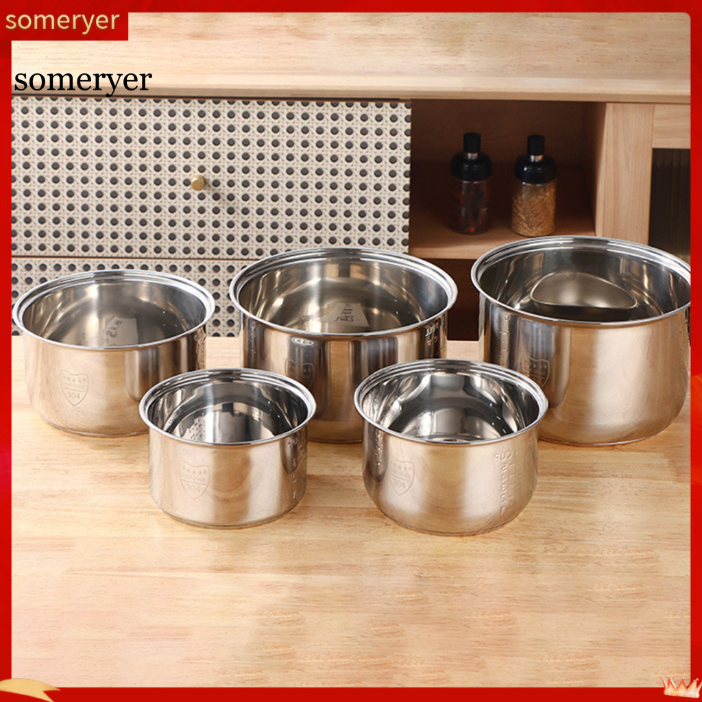 someryer| Rice Cooker Liner Corrosion Resistant Rice Cooker Lid Premium Stainless Steel Rice Cooker Pot High Capacity Liner for Steaming Stewing and Slow Simmering for Cooking