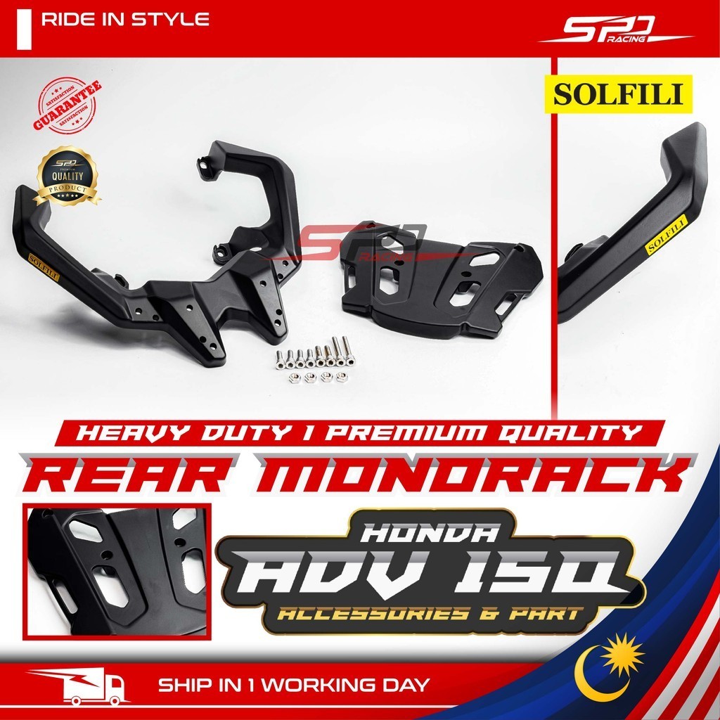 ADV Back Rack I Rear Monorack I Heavy Duty Type I Premium Quality SOLFILI PNP For HONDA ADV 150