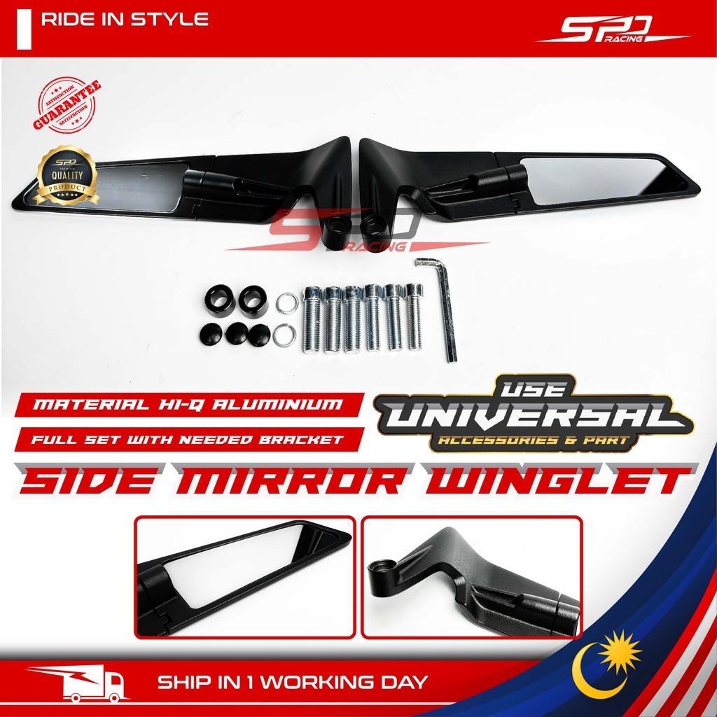 Universal Winglet Side Mirror With All Needed Bracket & Screw PNP For Universal use RS RSX Y15 Y16 LC RAIDER NVX ADV