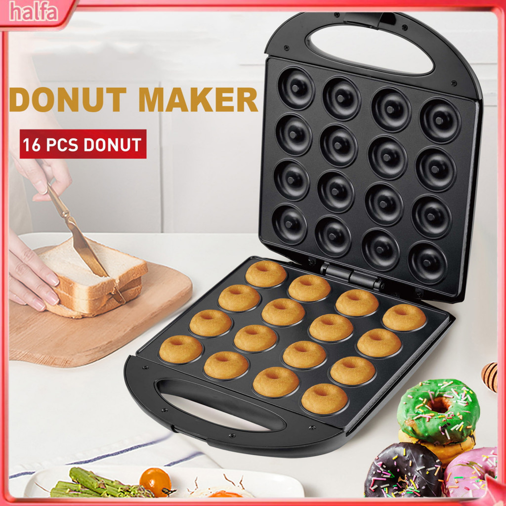 {halfa}  Family-sized Donut Maker Fast Donut Maker Easy-to-use Mini Donut Maker Machine with Non-stick Surface 16 Holes Dishwasher Safe 1400w Perfect for Homemade Donuts us Plug