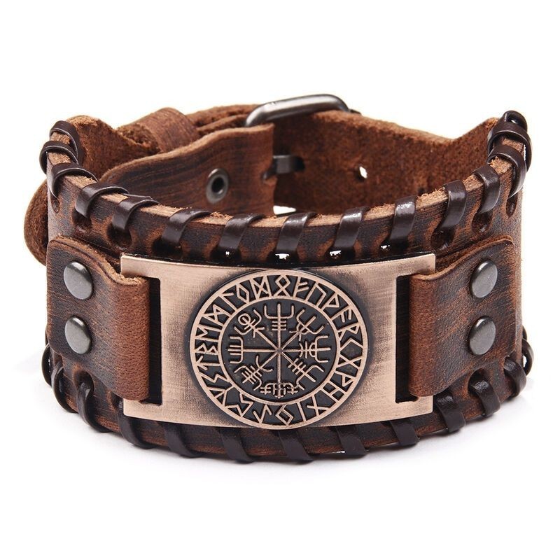 European American Style Bracelet First Layer Cowhide High-End Bracelet Men Style Pirates of Caribbean Jewelry Wrist Accessories 6U8T